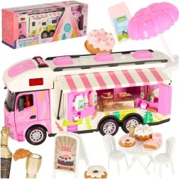 Roze op afstand bestuurbare camper met accessoires