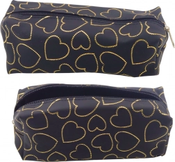 Zwart etui met gouden hartjes