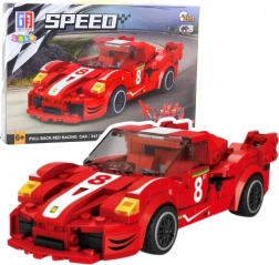 Bouwset 2-in-1 raceauto en robot met pull-back aandrijving, 341 stukjes – rood