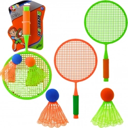 Badmintonset voor kinderen - 2 rackets en 2 grote ballen