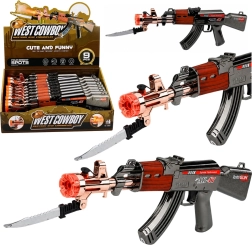 Leuk AK-47 speelgoedgeweer op batterijen met licht, geluid en stoom-/rookeffect