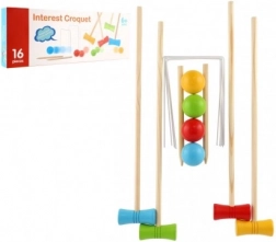 Gekleurde houten croquet voor kinderen in doos