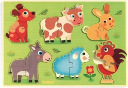 Houten puzzel Op het erf van Djeco