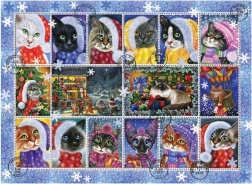 Puzzle ANATOLIAN katten kerstzegels 1000 stukjes