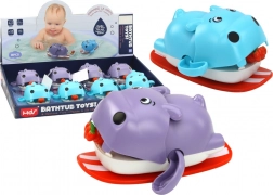 Ophoorbaar badspeeltje – drijvende nijlpaard op plankje