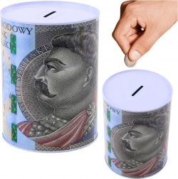 Metalen spaarpot met motief van 500 PLN-bankbiljet 16 × 12 cm