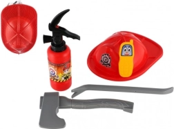 Brandweerset voor kinderen met helm en brandblusser