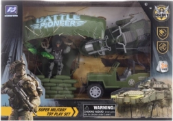 Militaire set met parachutist, jeep en waterscooter