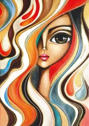 Puzzel meisje met golvend haar 1000 stukjes