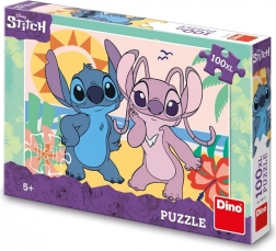 Dino puzzel Stitch op het strand 100 XL stukjes