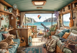 Bluebird puzzel kamperen aan de kust 1000 stukjes