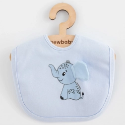 katoenen baby slabbetje New Baby Happy Elephant, blauw