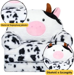 Kinder Opklapbare Stoel Koe 3-niveaus zwart-wit