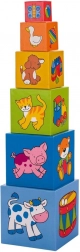 Stapeltoren van blokken met afbeeldingen GOKI