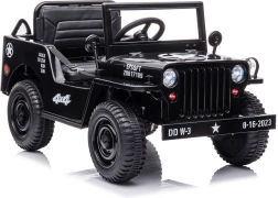 Zwart kinderautootje 4x4 op accu