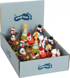 small foot kerst- en winter dansende houten figuur