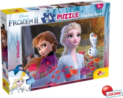 Frozen dubbelzijdige puzzel 24 stukjes om in te kleuren