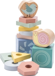Montessori houten stapel- en sorteerspel om te leren tellen
