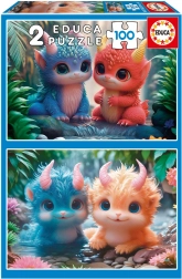 Educa Puzzel Schattige Monstertjes 2x100 stukjes