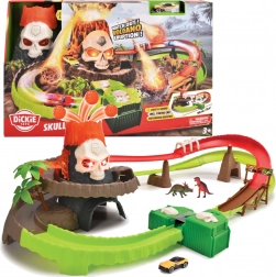 Dickie Toys racebaan Schedelvulkaan met licht en geluid + metalen auto 1:64