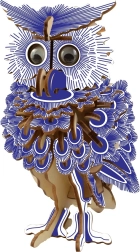 Woodcraft houten 3D puzzel - Bonte Uil