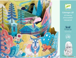 3D kleurplaat Op de top van de wereld