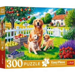 Puzzel - 300 stukjes - Hondjes op het platteland Trefl