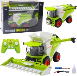 RC maaidorser 2-in-1 met maisadapter, LED, geluiden en rookeffect 2,4 GHz