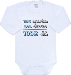 New Baby babyromper 50% mama + 50% papa - 100% ik blauw
