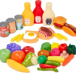 Plastic etenswaren voor kinderkeuken – grote set 44 stuks CASDON