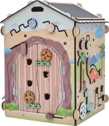 BusyKids actief huisje DINO – houten Montessori activity board met licht