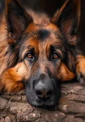 Diamond painting rustende Duitse herdershond 30 × 40 cm