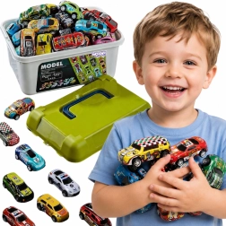 Woopie set raceauto's in een koffertje met speelmat - 50 stuks
