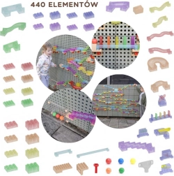 Masterkidz bouwset kogelbaan voor ballen STEM-bord 440 stuks