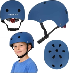 Kinderfietshelm TRIKE FIX met LED, maat S 48–54 cm, donkerblauw