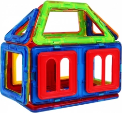 Mini magnetische bouwset voor kinderen 3+ – kleurrijke onderdelen, 13 stuks met architectonische voorbeeldgids