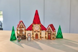 Cleverclixx magnetische bouwset adventskalender Kerstdorp – 46 stuks