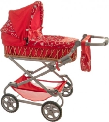 Diepe rieten poppenwagen Monika 90 × 40 × 70 cm