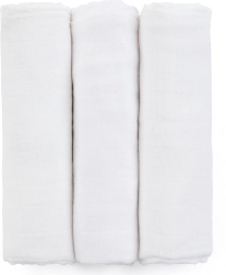 Bamboe mousseline luiers PETITE&MARS Moussy Total White 68 × 68 cm (3 stuks)
