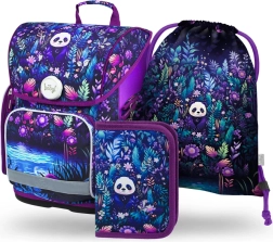 BAAGL 3 SET Ergo Jungle Panda: schooltas, etui, gymsack