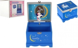 Muzikale houten sieradendoos met eenhoorn Born to Sparkle – blauw