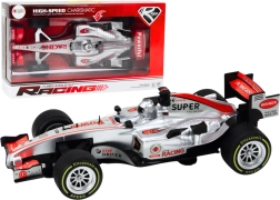 Racende sportauto met aandrijving 1:9, zilver, met licht en geluid