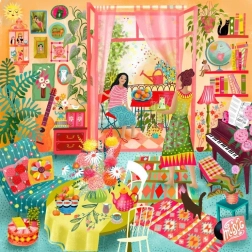 Vierkante puzzel Muziekkamer met balkon 1000 stukjes