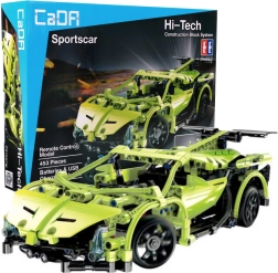 CaDA op afstand bestuurbare groene sportauto van bouwstenen
