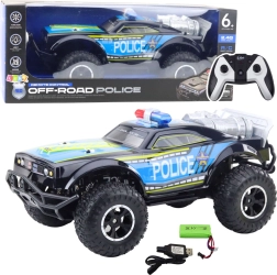 Politie terrein RC auto 1:8, zwart, 2.4 GHz