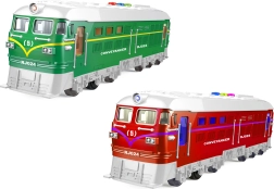 Trein op traagheidsaandrijving met effecten