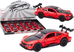 Metalen sportautootje 1:32 met frictieaandrijving – rood
