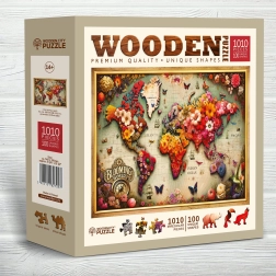 WOODEN CITY houten puzzel Kleurrijke kaart 1010 stukjes