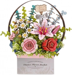 RoboTime 3D houten puzzel Bloemenmand