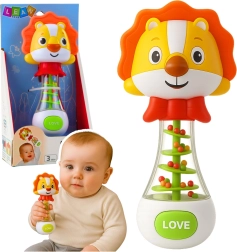 Babyrammelaar leeuw met gekleurde kraaltjes
